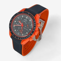 Bracelet MoonSwatch Premium en Caoutchouc à Clips Noir Rouge