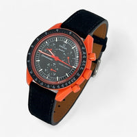 Bracelet MoonSwatch en Cuir Véritable Clair Lava: Noir