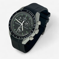 Bracelet Moonswatch Mission to the Moon Caoutchouc Premium uni : Noir + Boucle Noire