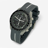 Bracelet MoonSwatch en Caoutchouc Premium une bande Moon: Gris Blanc