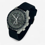 Bracelet Moonswatch Mission to the Moon Autre : Cuir Nato Acier Toile Toile : Noir + Boucle Noire