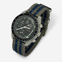 Bracelet MoonSwatch Nato Lisse Gris Bleu