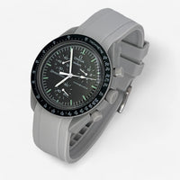 Bracelet Moonswatch Mission to the Moon Caoutchouc Premium uni: Gris Clair