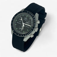 Bracelet MoonSwatch en Caoutchouc Premium Uni Moon: Noir