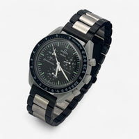 Bracelet Moonswatch Mission to the Moon Autre : Cuir Nato Acier Toile Acier : Noir Argent