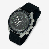 Bracelet Moonswatch Mission to the Moon Autre : Cuir Nato Acier Toile Toile : Noir