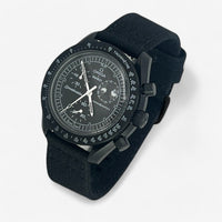 Bracelet Moonswatch Mission to the Moonphase - New Moon Autres : Cuir Nato Acier Toile Toile : Noir + Boucle Noire