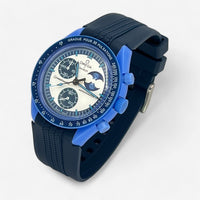 Bracelet Moonswatch Mission to the Super Blue Moonphase Caoutchouc Design : Bleu Marine