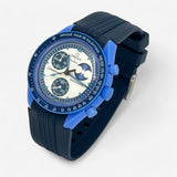 Bracelet Moonswatch Mission to the Super Blue Moonphase Caoutchouc Design : Bleu Marine