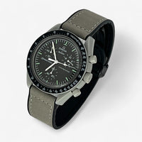 Bracelet MoonSwatch en Cuir Lisse Moon: Gris