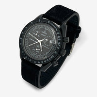 Bracelet MoonSwatch en Cuir Véritable Clair New Moon: Noir