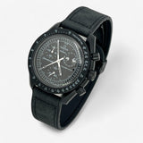 Bracelet MoonSwatch en Cuir Lisse New Moon: Noir