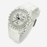 Bracelet Moonswatch Mission to the Moonphase - Full Moon - Snoopy Caoutchouc Design : Blanc