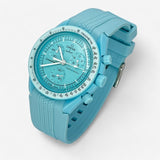 Bracelet MoonSwatch en Caoutchouc Premium Design Cyan