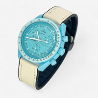 Bracelet MoonSwatch en Cuir Lisse Uranus: Blanc