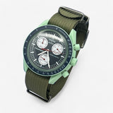 Bracelet Moonswatch Mission On Earth Autres: Cuir Nato Toile Nato uni : Vert Olive