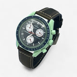 Bracelet MoonSwatch en Cuir Véritable Earth: Vert