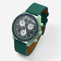 Bracelet MoonSwatch en cuir texturé Earth: Vert