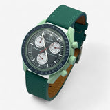 Bracelet Moonswatch Mission On Earth Autres: Cuir Nato Toile Cuir texturé : Vert