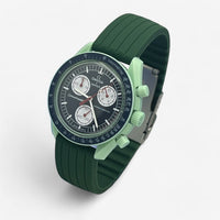 Bracelet MoonSwatch en Caoutchouc Nervuré Vert