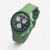 Bracelet MoonSwatch en Caoutchouc Premium Uni Vert Clair