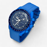 Bracelet Moonswatch Mission to Neptune Caoutchouc Premium: Bleu