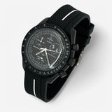 Bracelet MoonSwatch en Caoutchouc Premium une bande New Moon: Noir Blanc