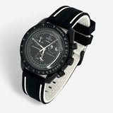 Bracelet MoonSwatch en Caoutchouc (2 bandes) New Moon: Noir Blanc