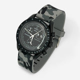 Bracelet Moonswatch Mission to the Moonphase - New Moon Caoutchouc Militaire: Noir