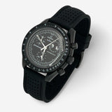 Bracelet Moonswatch Mission to the Moonphase - New Moon Caoutchouc Premium perforé: Noir