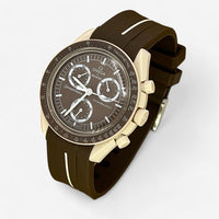 Bracelet MoonSwatch en Caoutchouc (une bande) Desert: Marron Blanc