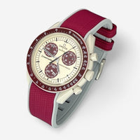 Bracelet MoonSwatch en Caoutchouc Premium 2 Couleurs Pluton: Bordeaux Gris