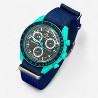 Bracelet Moonswatch Mission On Earth: Polar Lights Autres: Nato Toile Acier Nato uni : Bleu Marine 1