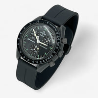 Bracelet Moonswatch Mission to Mercury Caoutchouc Clips : Gris + Boucle Noire