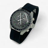 Bracelet Moonswatch Mission to the Moon Caoutchouc Clips : Noir