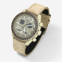 Bracelet Moonswatch Mission to Saturn Cuir Clair: Beige