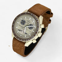 Bracelet Moonswatch Mission to Saturn Cuir Clair: Camel