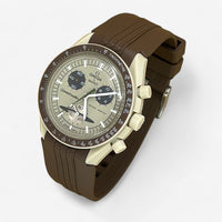 Bracelet MoonSwatch en Caoutchouc Premium Design Saturn : Marron