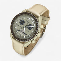 Bracelet MoonSwatch en Cuir Véritable Uni Saturne: Beige