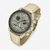 Bracelet Moonswatch Mission to Saturn Cuir Uni : Beige