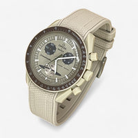 Bracelet Moonswatch Mission to Saturn Caoutchouc Premium : Beige