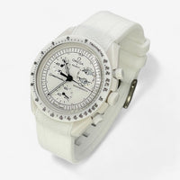 Bracelet MoonSwatch en Caoutchouc Texturé Premium Uni Snoopy: Blanc