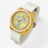 Bracelet Moonswatch Mission to the Sun Caoutchouc Clips : Blanc