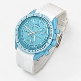 Bracelet Moonswatch Mission to Uranus Caoutchouc Premium : Blanc