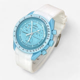 Bracelet MoonSwatch en Caoutchouc Texturé Premium Uni Uranus: Blanc