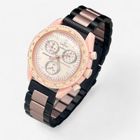 Bracelet Moonswatch Mission to Venus Acier Noir Rose