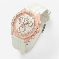 Bracelet Moonswatch Mission to Venus Caoutchouc Design : Blanc