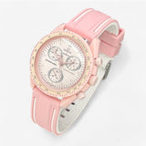 Bracelet Moonswatch Mission to Venus Caoutchouc 2 Bandes : Rose Blanc