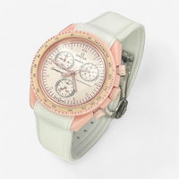 Bracelet Moonswatch Mission to Venus Caoutchouc Clips premium : Blanc Blanc