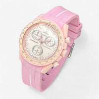 Bracelet MoonSwatch en Caoutchouc (une bande) Rose Blanc